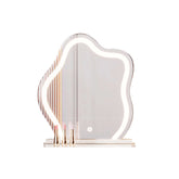 Irregular-shaped makeup mirror with bright LED lights for clear and precise makeup application main product image